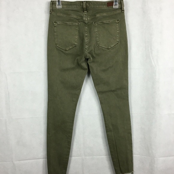 Abercrombie & Fitch Jeans Women Sz 4 Olive Green Distressed Harper Super Skinny - Picture 6 of 11
